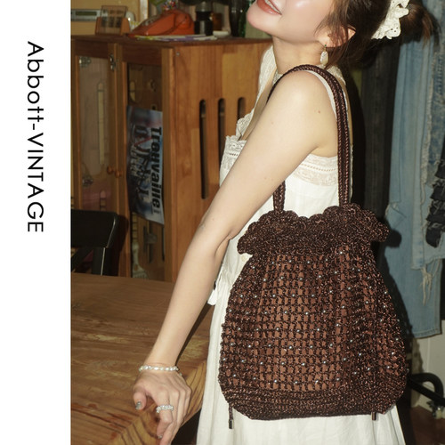 Abbott Vintage【串珠福袋包】ins小众手工钩织银丝编织包单肩女