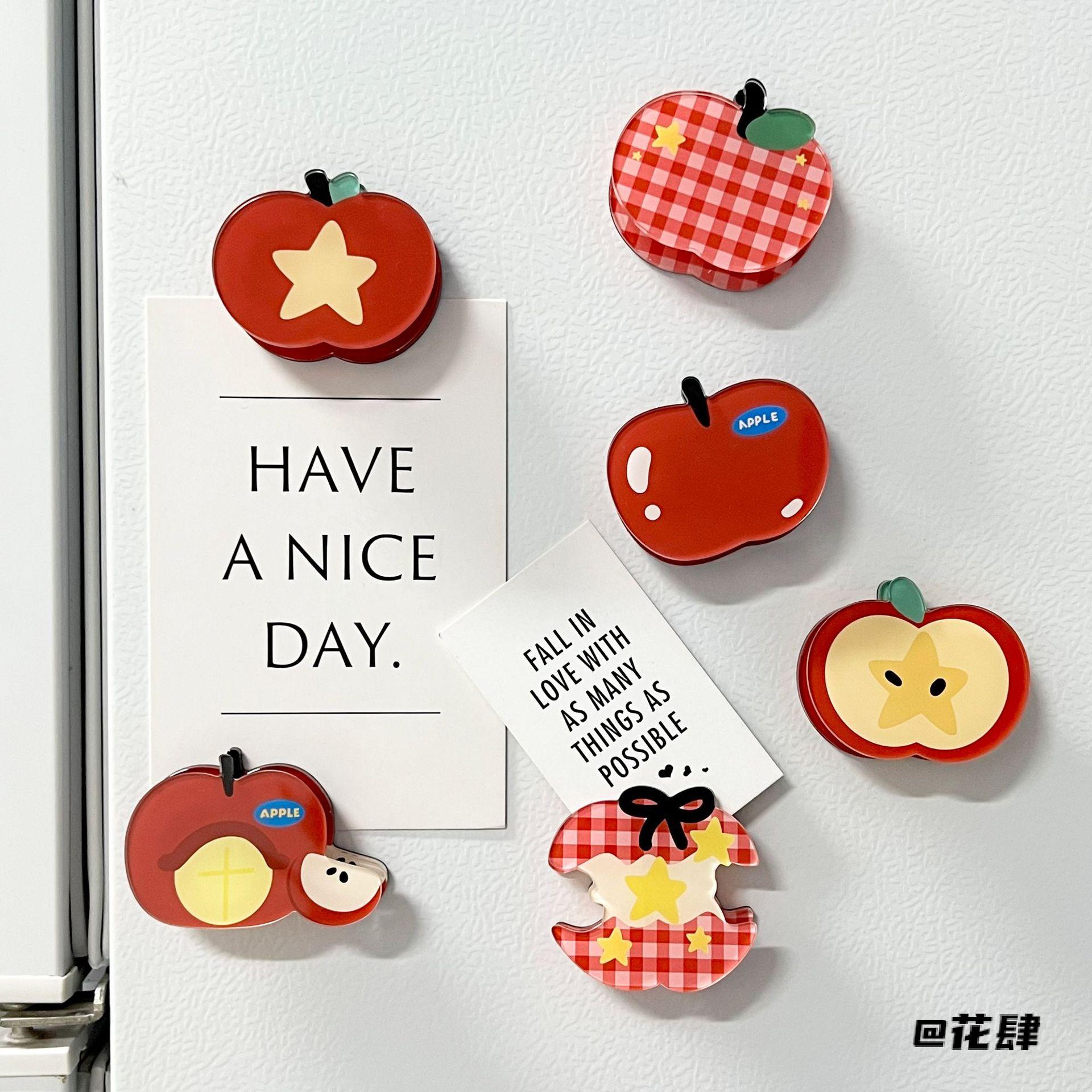 苹果高级感高颜值留言夹男女潮卡通创意礼物精致夹子冰箱贴个性