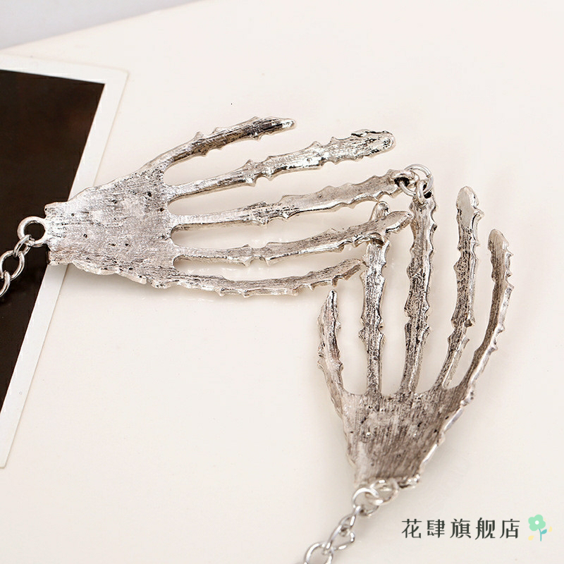 新款 原d原宿punk zipper Kreepsville666骷髅血迹手手骨爪子项链