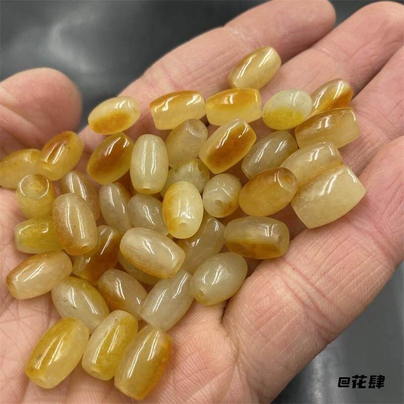 精致仿玉石饰品手工手链仿黄龙玉散珠diy材料配件链条珠子串珠