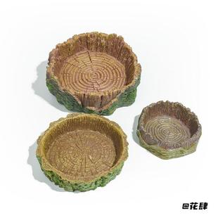 洞穴爬虫饲养箱陆龟蛇苏卡爬行动物食盆树脂盆饮水盆龟缸配件布景
