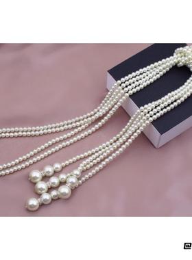 颈链材料挂链锁骨链仿珍珠裙子ins长款辅料透明精美轻奢简约