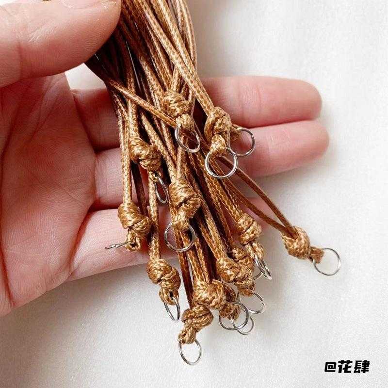 万能项链棕色蜡皮绳成品挂绳带圆环项链绳半成品蜡皮绳编织链子