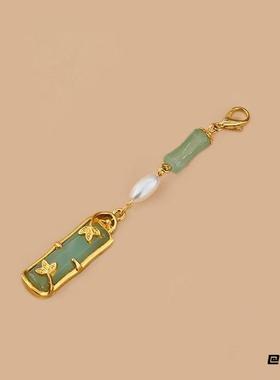 古风中式旗袍压襟清新平安扣服装配饰国风diy沙金吊坠手工竹节