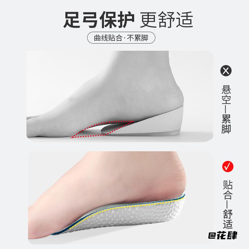 隐形防臭吸汗eva男女同款七分鞋垫爆米花鞋垫透气后跟减震半垫