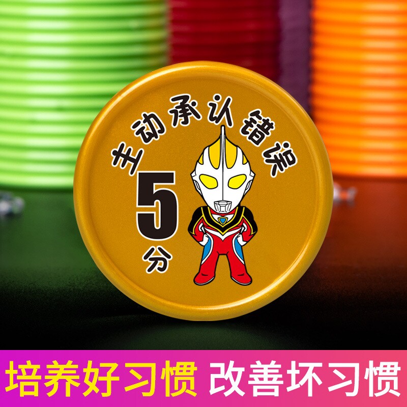 习惯奖励卡片成长币兑换硬币家庭教育扣分儿童班级表扬积分币幼儿