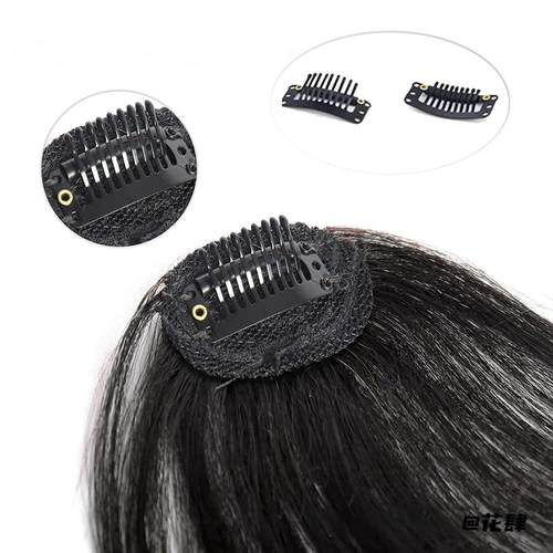 头顶补发片空气感漫画假刘海带鬓角真发3D法式刘海齐刘海有鬓角