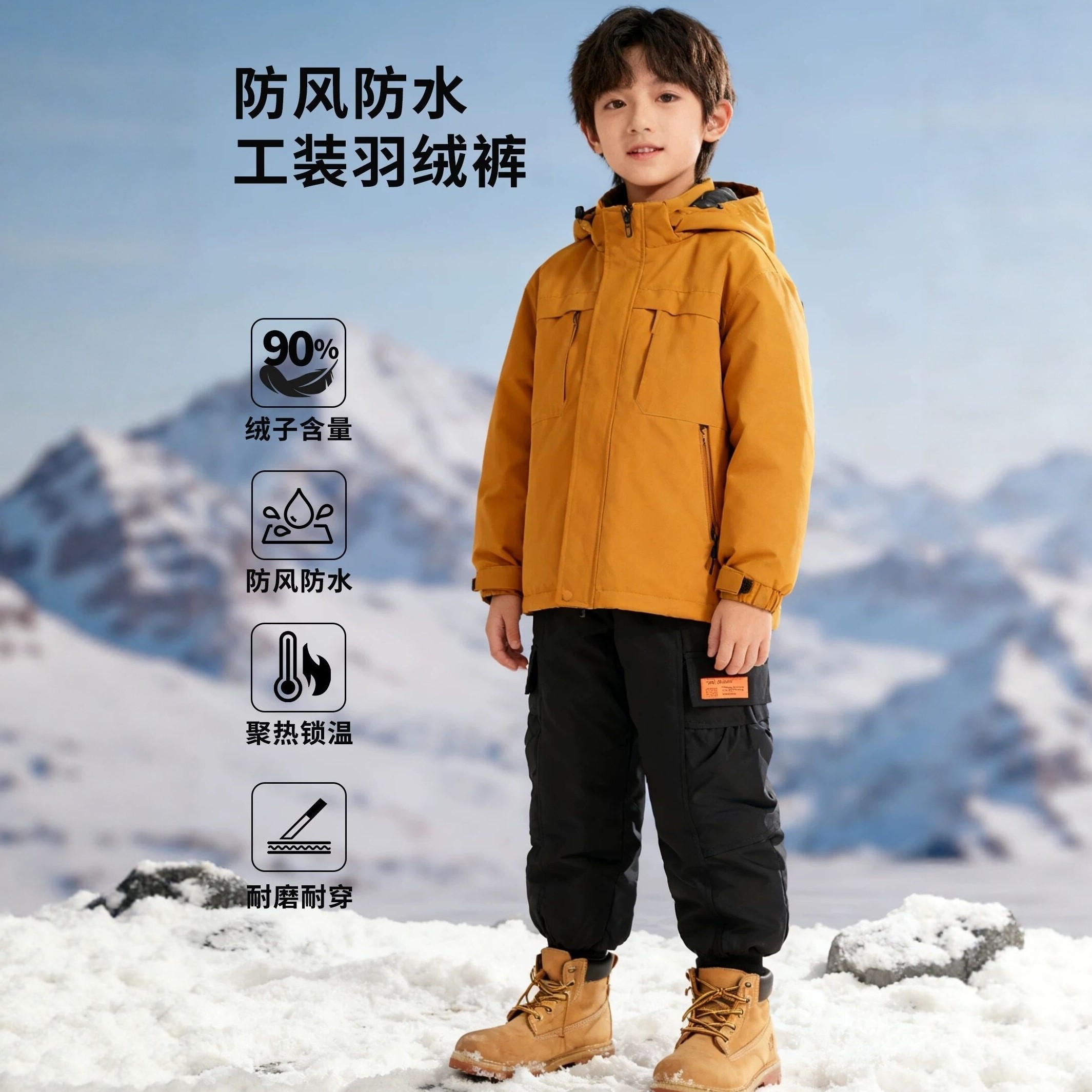 东北哈尔滨防寒儿童工装羽绒裤男童加厚防风防水中大童女童滑雪裤,童装/婴儿装/亲子装,羽绒裤,淘宝优惠券,粉丝福利购,淘宝优惠卷