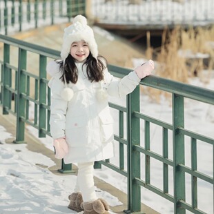 东北哈尔滨雪乡旅游穿搭儿童帽子可爱毛球女童加绒保暖护耳毛线帽