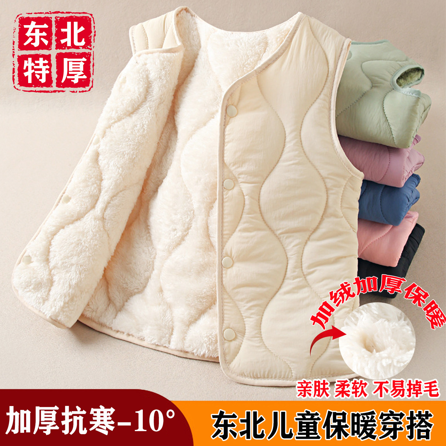儿童秋冬棉马甲男童女童加厚马夹加绒内胆保暖背心东北宝宝坎肩,童装/婴儿装/亲子装,校服/园服,淘宝优惠券,粉丝福利购,淘宝优惠卷