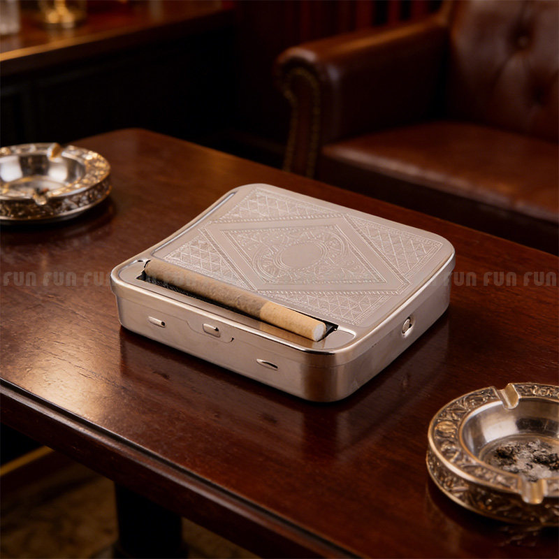 卷烟器手动半自动金属卷烟盒户外便携式卷烟机金属手卷烟盒卷烟器