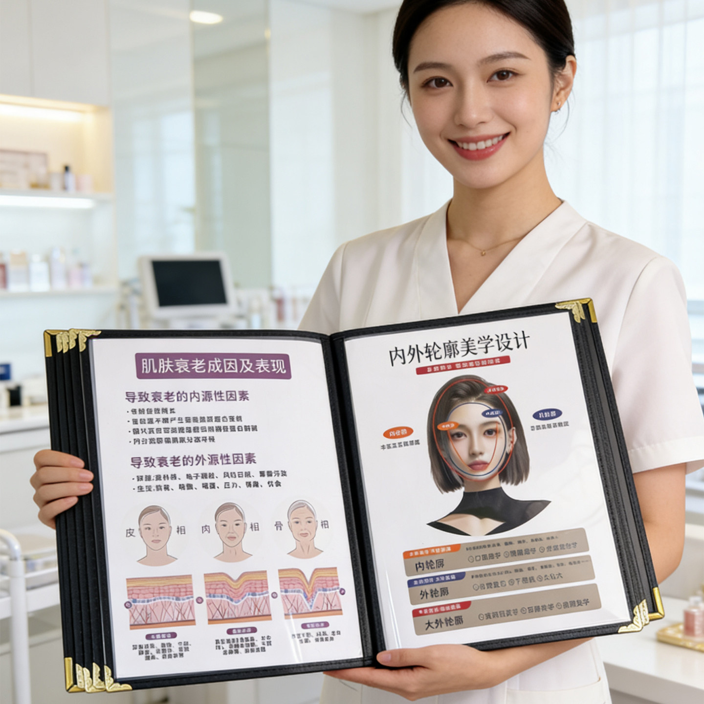 美容院分层抗衰活页手册定制图片