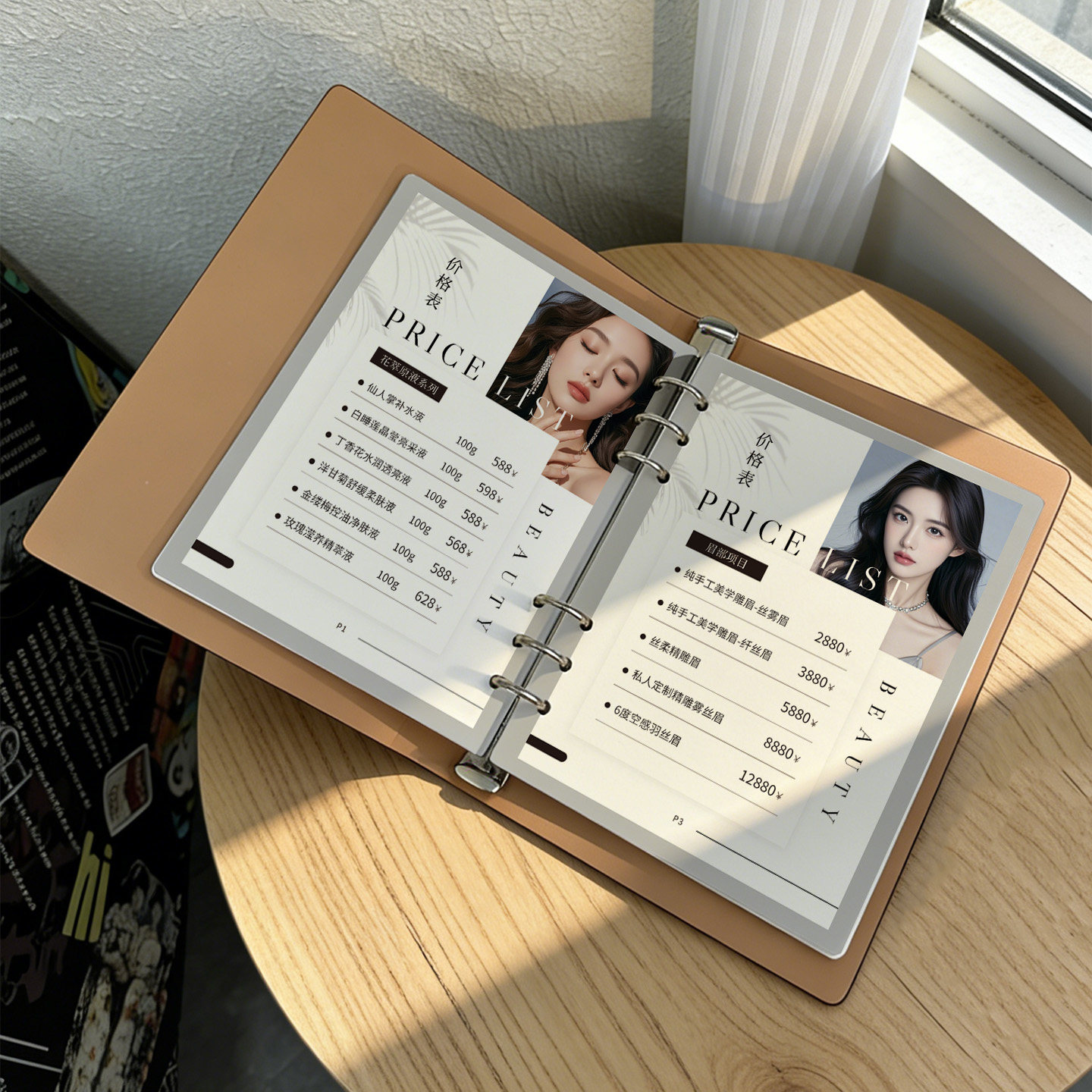 美容院价格表医美项目手册子活页价目册A5档案本VIP会员登记健身
