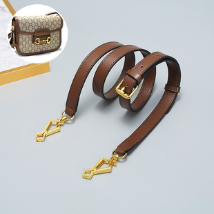 造物适用于古驰马鞍包1955肩带配件替换调节斜挎真皮宽包带棕白