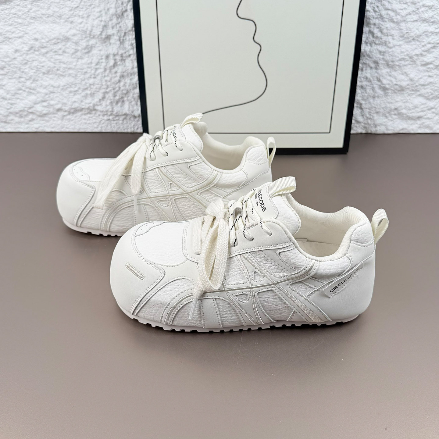 欧货大头德训鞋女2026春季新款真皮小白鞋百搭休闲运动鞋时尚单鞋,女鞋,德训鞋,淘宝优惠券,粉丝福利购,淘宝优惠卷