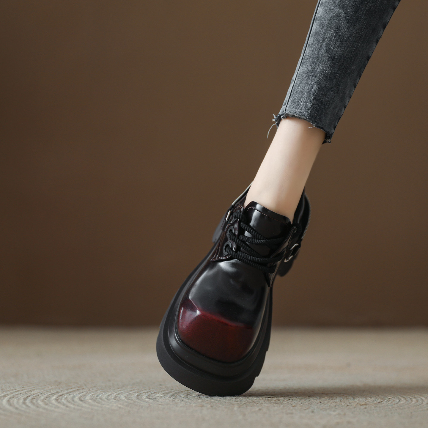 小个子增高厚底方头乐福鞋女2026春季新款女鞋单鞋英伦风JK小皮鞋,女鞋,乐福鞋（豆豆鞋）,淘宝优惠券,粉丝福利购,淘宝优惠卷