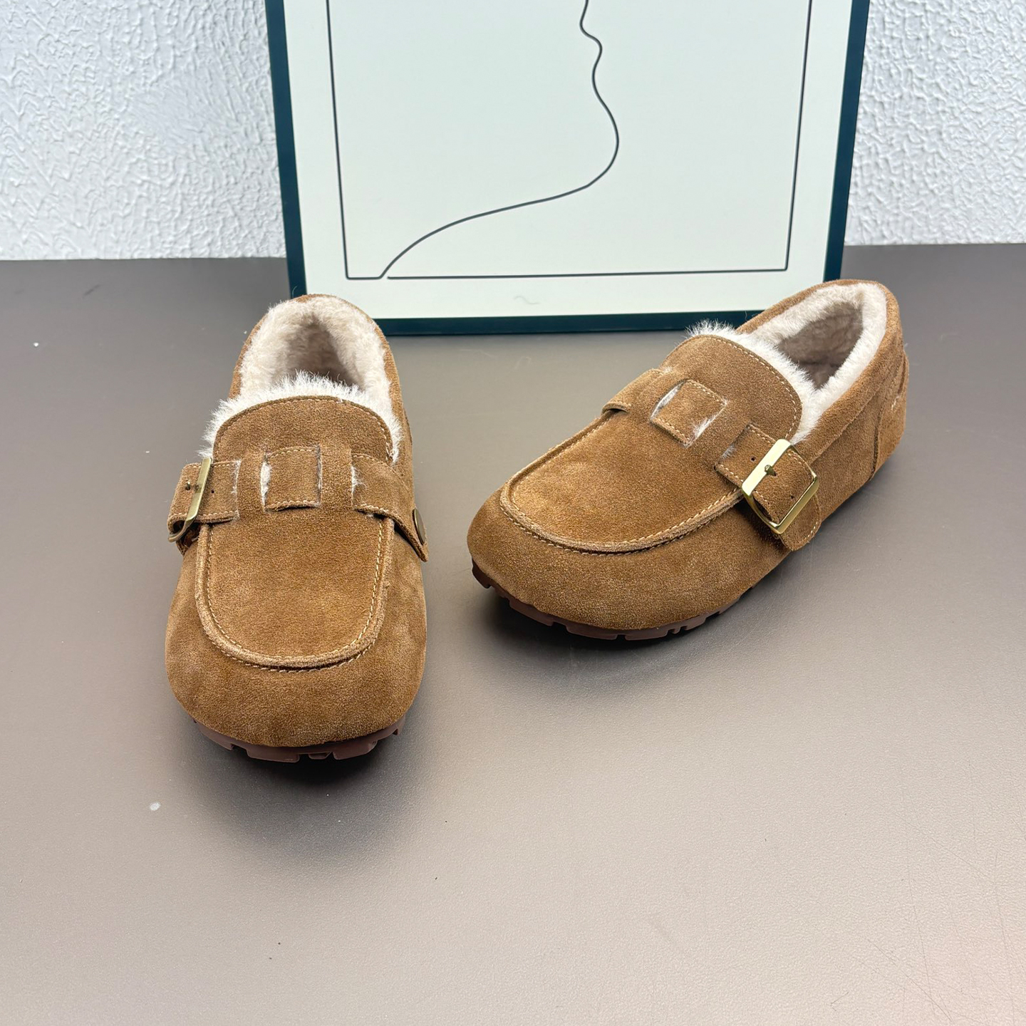 皮毛一体软底舒适加绒保暖勃肯鞋女2025冬季爆款巨好看显瘦棉鞋子