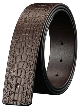 皮带男真皮不带头平滑扣 打孔无头无扣腰带男式不带扣纯牛皮h带条