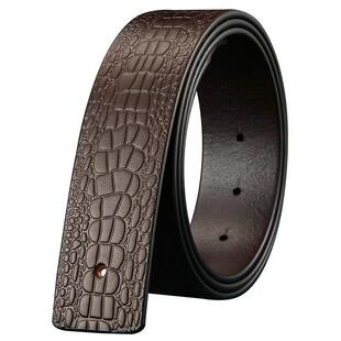 皮带男真皮不带头平滑扣 不带扣纯牛皮h带条 打孔无头无扣腰带男式