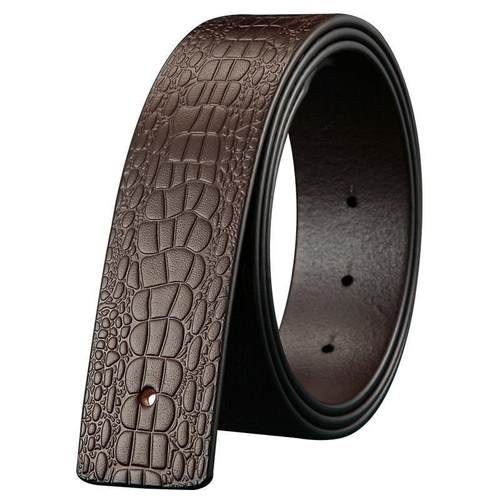 皮带男真皮不带头平滑扣 打孔无头无扣腰带男式不带扣纯牛皮h带条