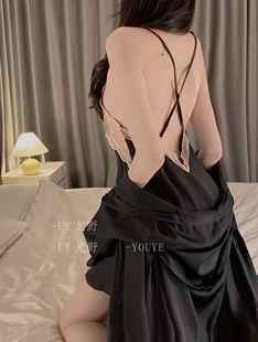 夏 性感蕾丝甜美舒适睡衣冰丝露背吊带裙家居服套装 欲望蝴蝶骨