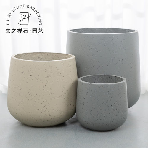 真石质感轻奢高级感水泥花盆