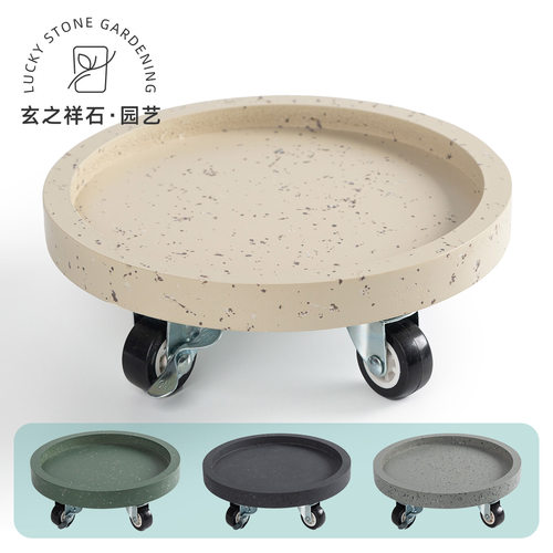 带滑轮花盆托盘加厚底板承重加倍