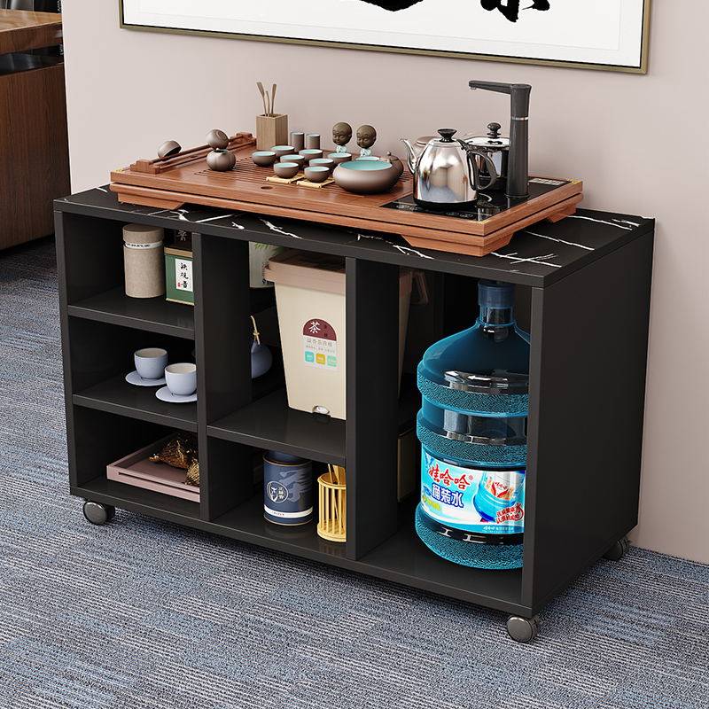 可移动小茶台茶盘桌客厅现代方形茶车简约煮茶台烧水台阳台茶水柜