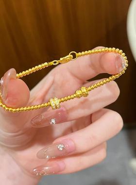 同款金砣砣小葫芦沙金手链黄金色闪钻手链富贵吉祥新中式手绳