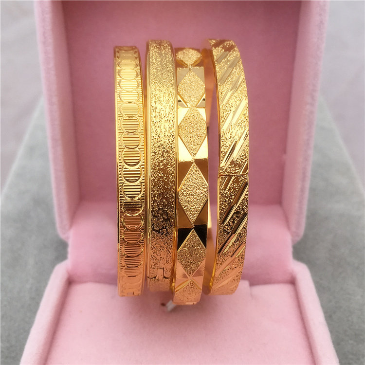 不掉色 黄金色手镯子手环镀金欧币仿真假越南沙金首饰手链手镯女