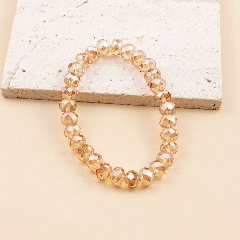 奥地利香槟色扁珠 手链不褪色精品人造水晶手串 diy手链饰品配件
