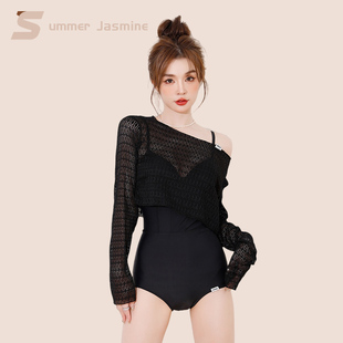 夏茉微澜2025新款夏季泳衣女连体保守显瘦遮肚高级感学生温泉性感