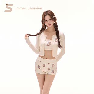 夏茉微澜2025新款夏季泳衣女分体遮肚显瘦性感海边度假温泉高级感