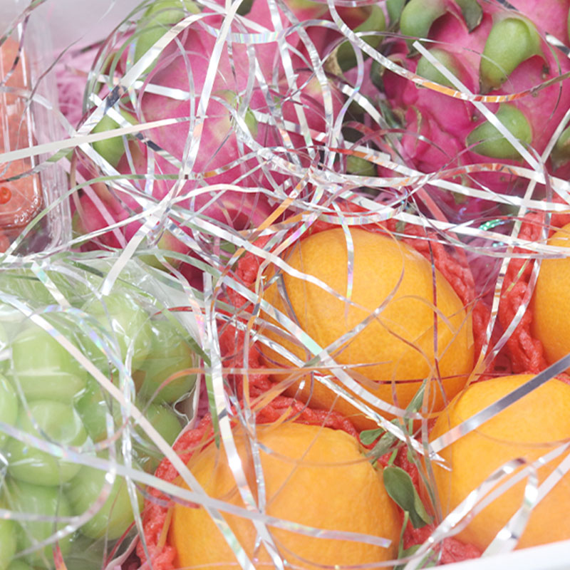 银色拉菲草填充物水果包装装饰喜糖盒配件红酒化妆品高档装扮纸丝