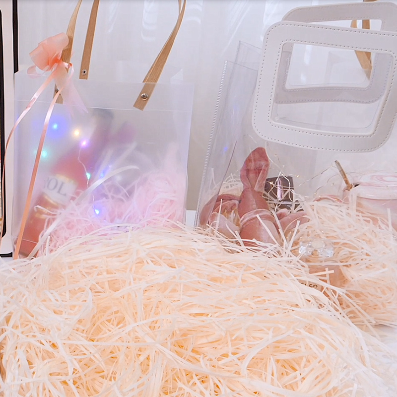 吉陶拉菲草填充物化妆品水果红酒包装缓冲喜糖盒配件环保装饰纸丝