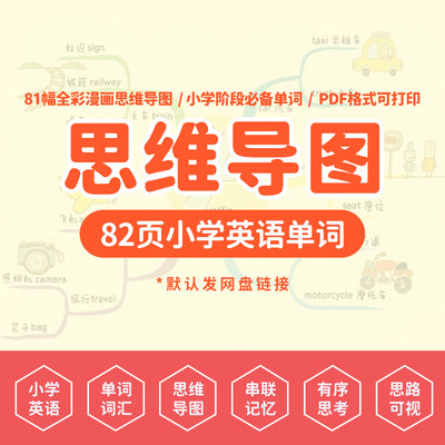 英语单词思维导图 82页小学生英语必备单词学习资料英语学习神器