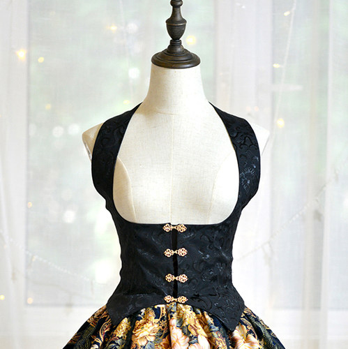 原创设计夜色蔷薇纯棉提花马甲