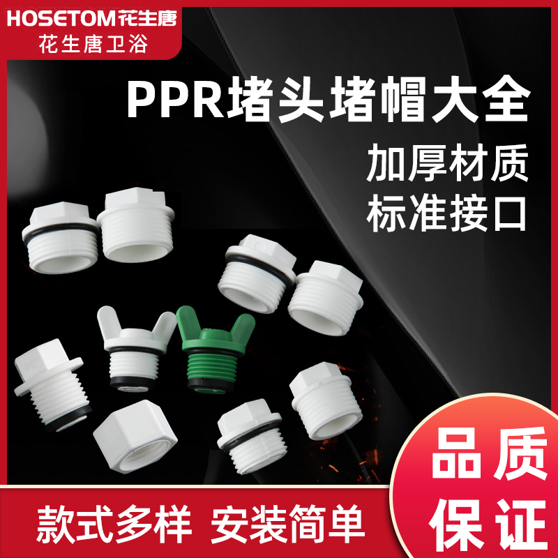 PPR PVC4分堵头接头水电配件外丝内牙塑料管堵4分6分1寸堵头管帽