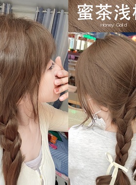 蜜茶浅棕染发剂栗棕色自己在家染发膏纯泡泡沫天然植物正品牌女男