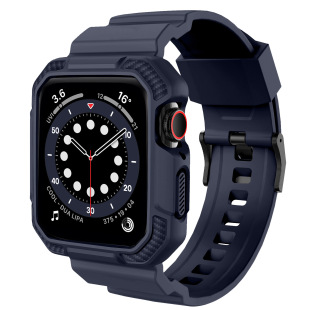 适用apple watch表带iwatch987654代苹果手表ultra2代一体表带创意保护壳表带运动户外41/44/45/49mm防摔腕带