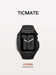 适用苹果ultra手表s8表带高级iwatch7金属保护壳一体钢带applewatch9改装表带不锈钢表带高端创意6/SE44/45mm