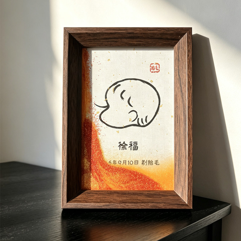 宝宝胎发相框自制diy胎毛纪念相框/画框