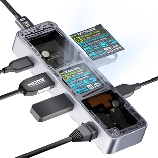 Dockcase多凯斯扩展坞typec带网口拓展坞千兆usb网线网卡转换器hub网络转接头适用MacbookPro笔记本平板电脑