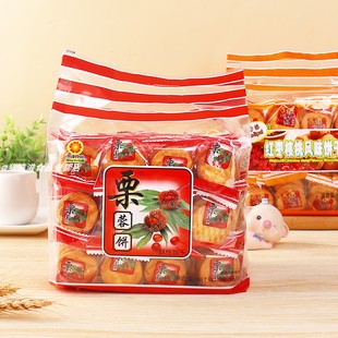 鸿达栗蓉饼干红枣核桃风味饼干500g*4包独立包装老式怀旧休闲食品