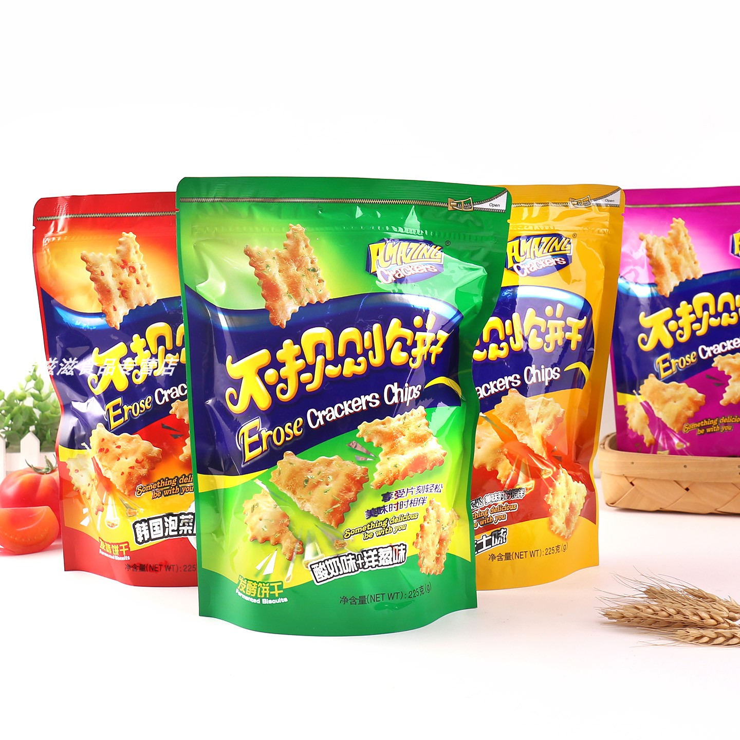 味之旅不规则梳苏打饼225g袋装