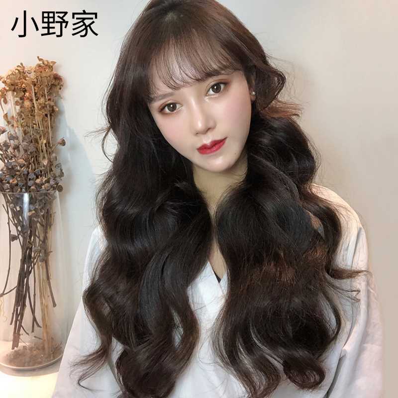新款高档空气刘海假发女长发局部递针真发假发套隐形自然女士大波