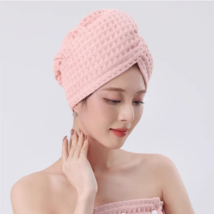 纯棉干发帽子超强吸水速干女2025新款浴帽包头巾免吹加厚华夫格