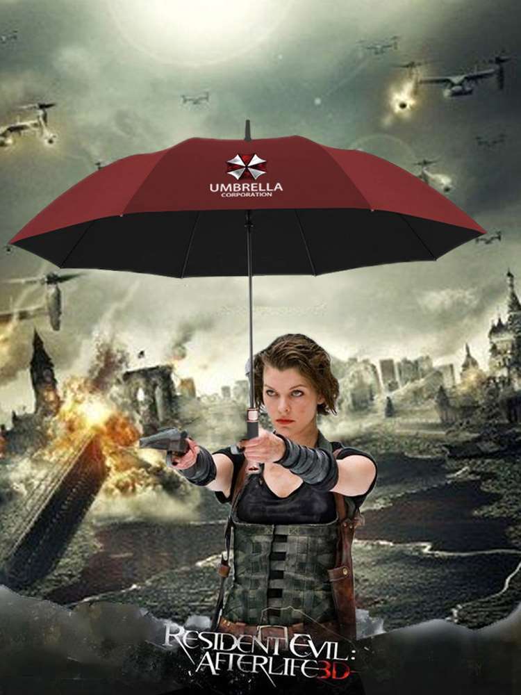 生化危机保护伞雨伞全自动双人大号夏季黑胶防晒遮阳男女晴雨两用