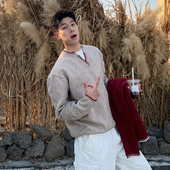 Holocene美式 宽松cleanfit保暖上衣内搭毛衣 潮牌秋冬假两件针织衫