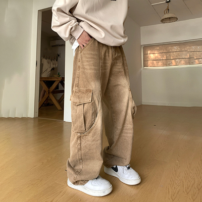 Holocene拉链长裤水洗牛仔裤